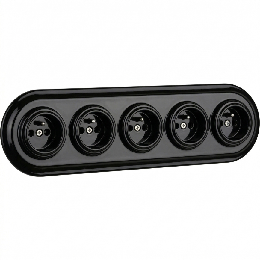 Bohemia-Design - Porcelánový retro rámeček pětinásobný černá