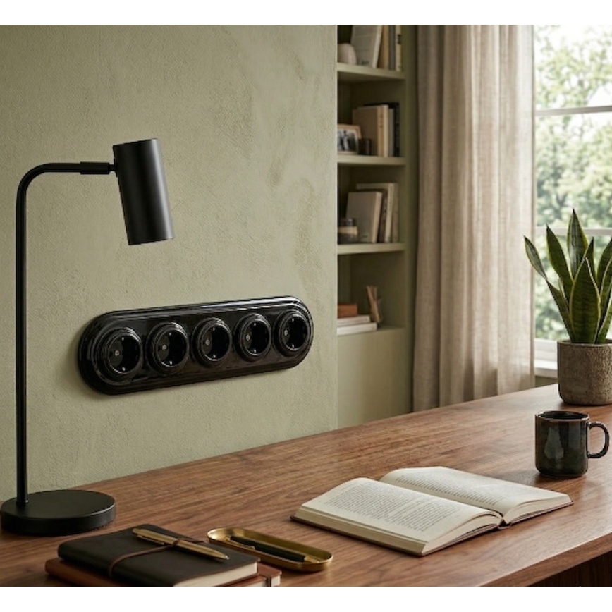 Bohemia-Design - Porcelánový retro rámeček pětinásobný černá