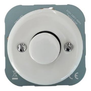Bohemia-Design - Porcelánový retro stmívač bez rámečku 250V/10A bílá