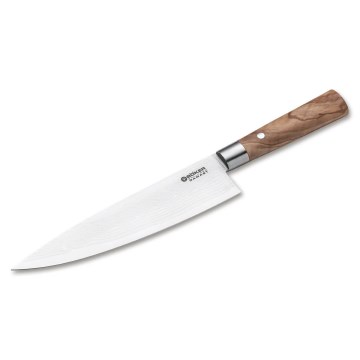 Böker - Damaškový kuchyňský nůž DAMAST OLIVE 21,2 cm olivové dřevo
