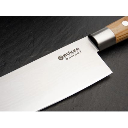 Böker - Damaškový kuchyňský nůž DAMAST OLIVE 21,2 cm olivové dřevo