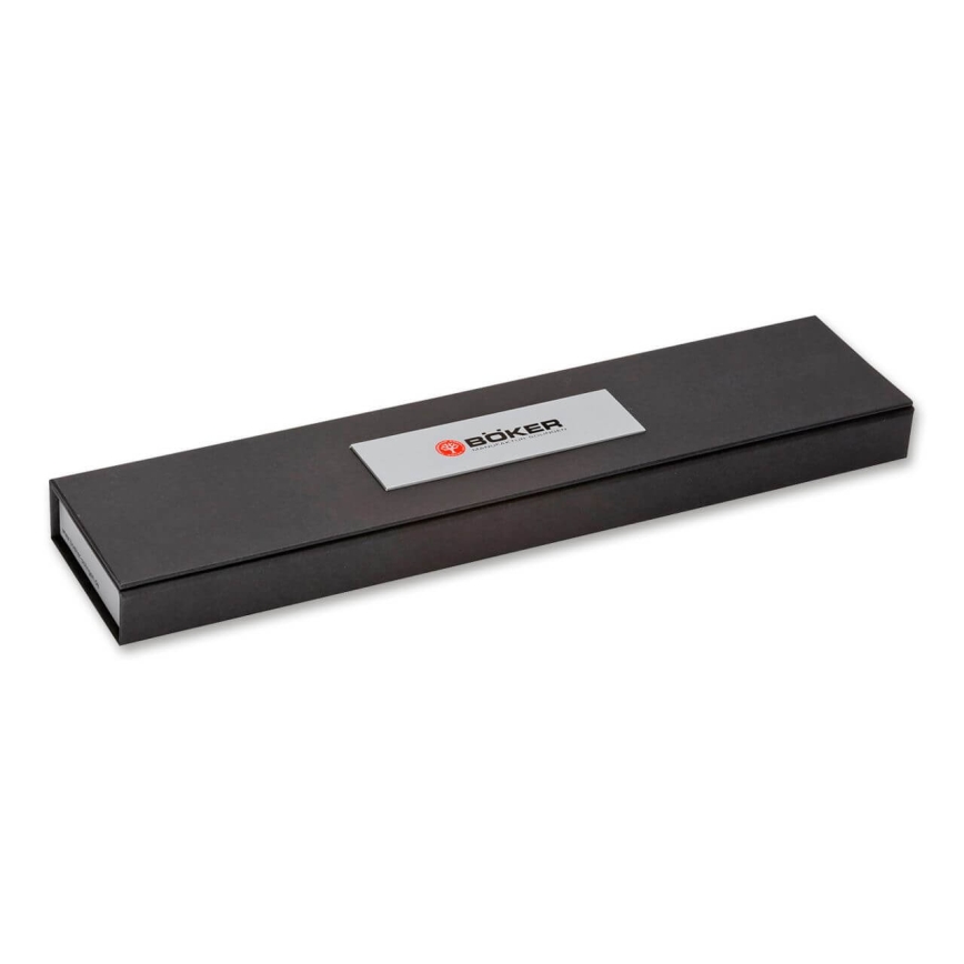 Böker - Damaškový kuchyňský nůž santoku DAMAST OLIVE 17,2 cm olivové dřevo