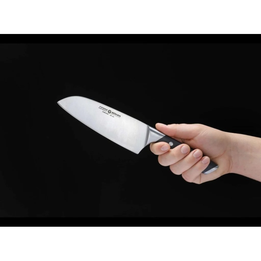 Böker - Kuchyňský nůž santoku FORGE 16 cm černá