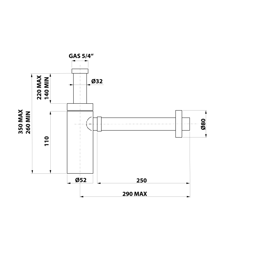 Bonomini - Umyvadlový sifon KING lesklý chrom