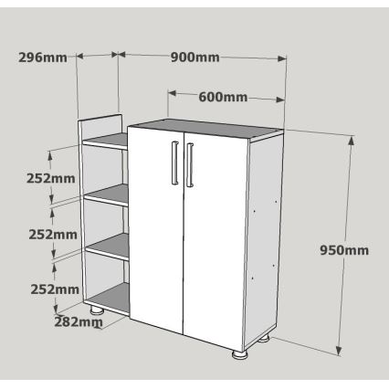 Botník ASUS 95x90 cm bílá