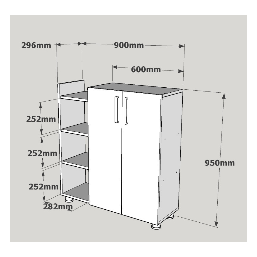 Botník ASUS 95x90 cm bílá