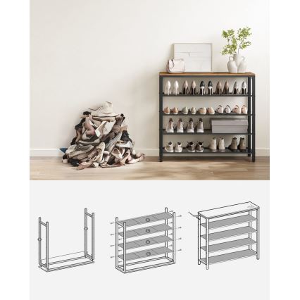 Botník DAVOR hnědá/černá