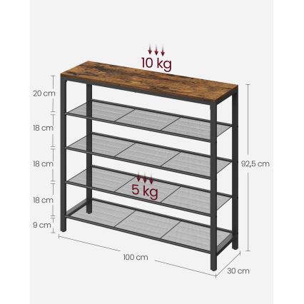 Botník DAVOR hnědá/černá