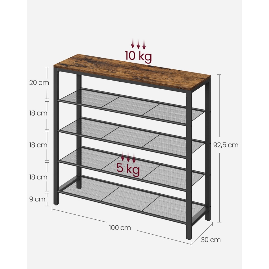 Botník DAVOR hnědá/černá