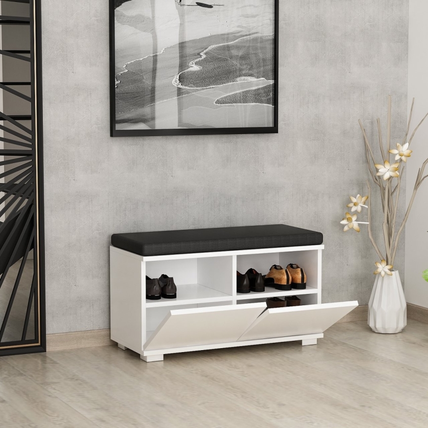 Botník DRAGO 42x80 cm bílá/černá