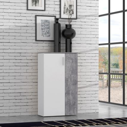 Botník ETON bílá/šedá beton