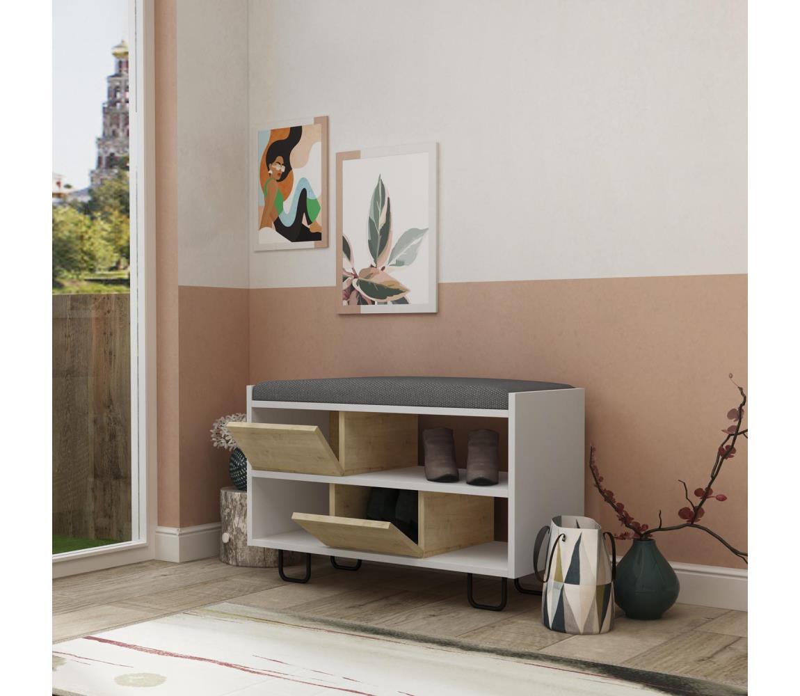 Asir Botník TROY 54x84 cm bílá/šedá AS1242