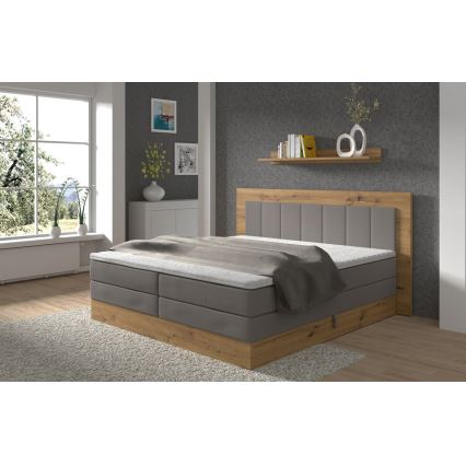 Boxspringová postel s matracemi a topperem s úložným prostorem JASMINE 180x200 cm šedá