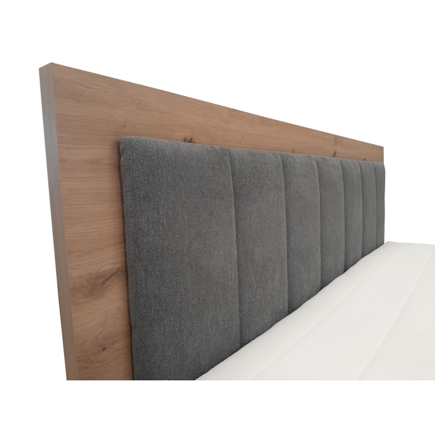 Boxspringová postel s matracemi a topperem s úložným prostorem JASMINE 180x200 cm šedá