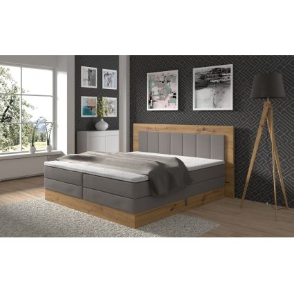 Boxspringová postel s matracemi a topperem s úložným prostorem JASMINE 180x200 cm šedá