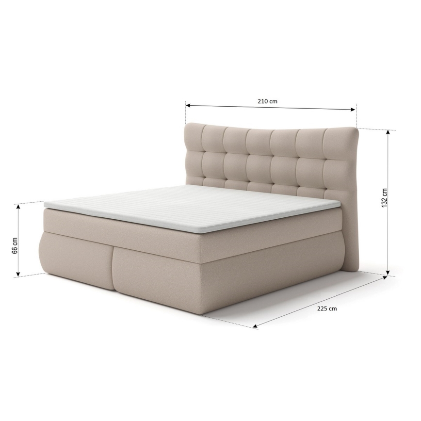 Boxspringová postel s matracemi a topperem SOFIA 180x200 cm béžová
