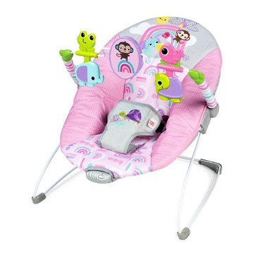 Bright Starts - Dětské vibrující houpátko PINK PARADISE 1xLR14