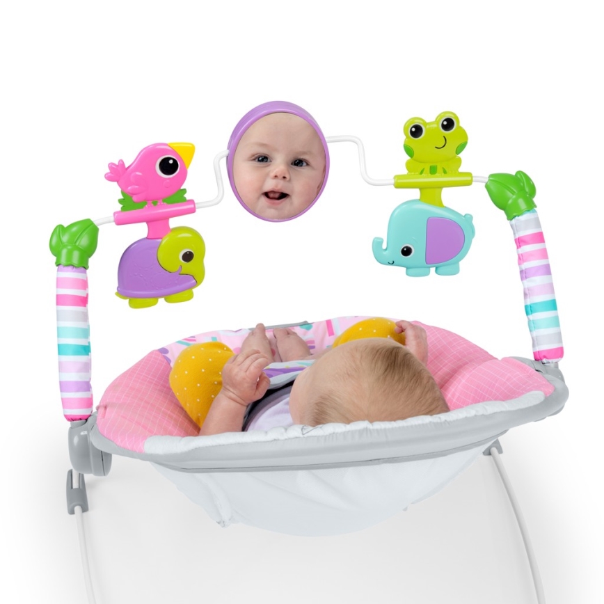 Bright Starts - Dětské vibrující houpátko PINK PARADISE 1xLR14