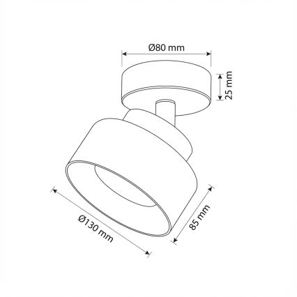 Brilagi - Bodové svítidlo AURA LUX 1xGX53/30W/230V pr. 13 cm černá/kouřová
