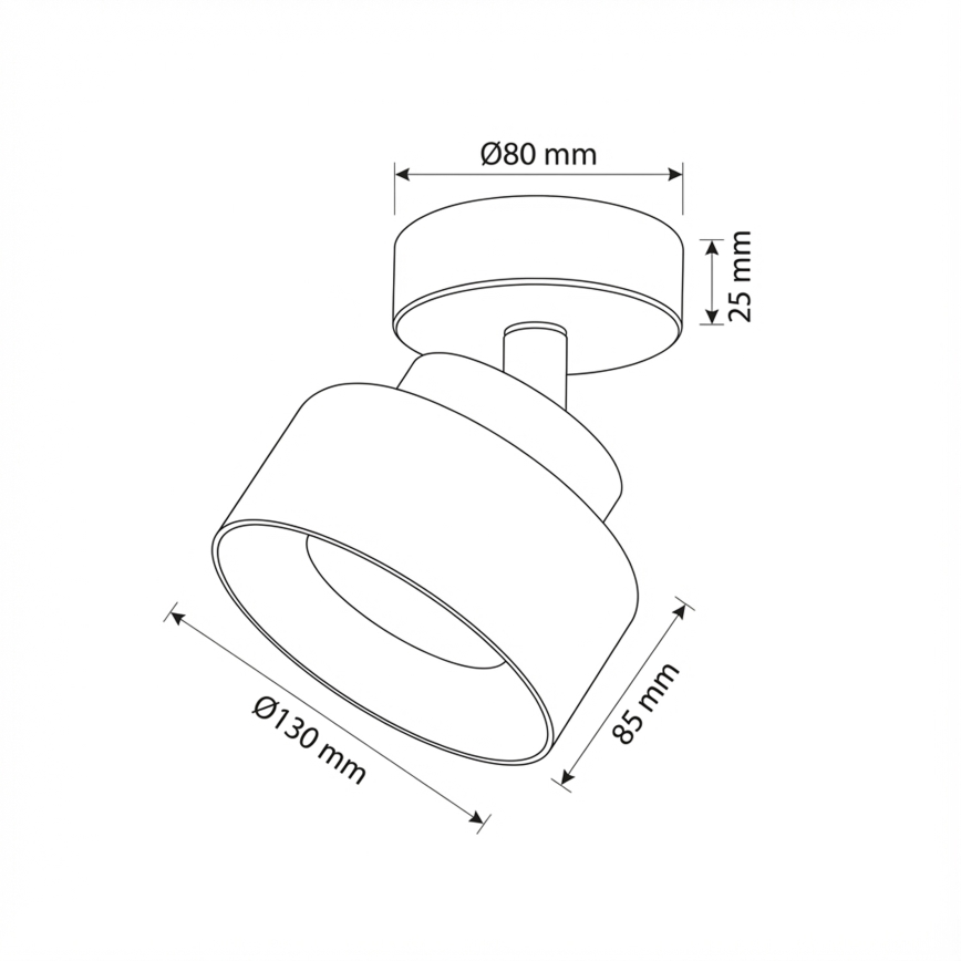 Brilagi - Bodové svítidlo AURA LUX 1xGX53/30W/230V pr. 13 cm černá/kouřová