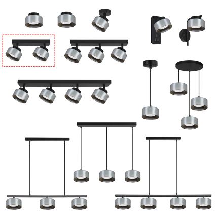 Brilagi - Bodové svítidlo AURA LUX 2xGX53/30W/230V černá/kouřová