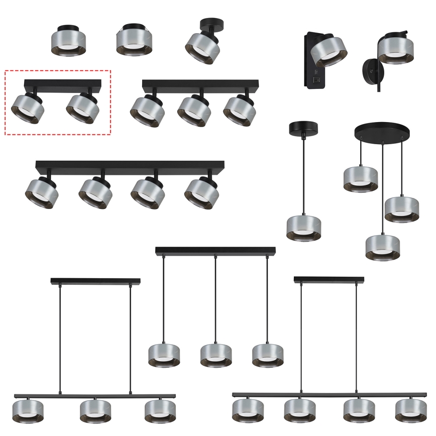 Brilagi - Bodové svítidlo AURA LUX 2xGX53/30W/230V černá/kouřová