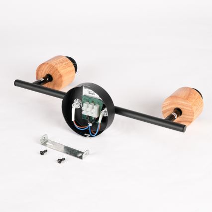 Brilagi - Bodové svítidlo BASKLITE 2xE27/15W/230V kaučukovník/černá