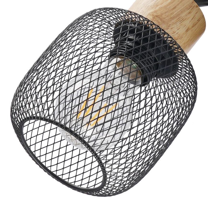 Brilagi - Bodové svítidlo BASKLITE 3xE27/15W/230V dřevo/černá