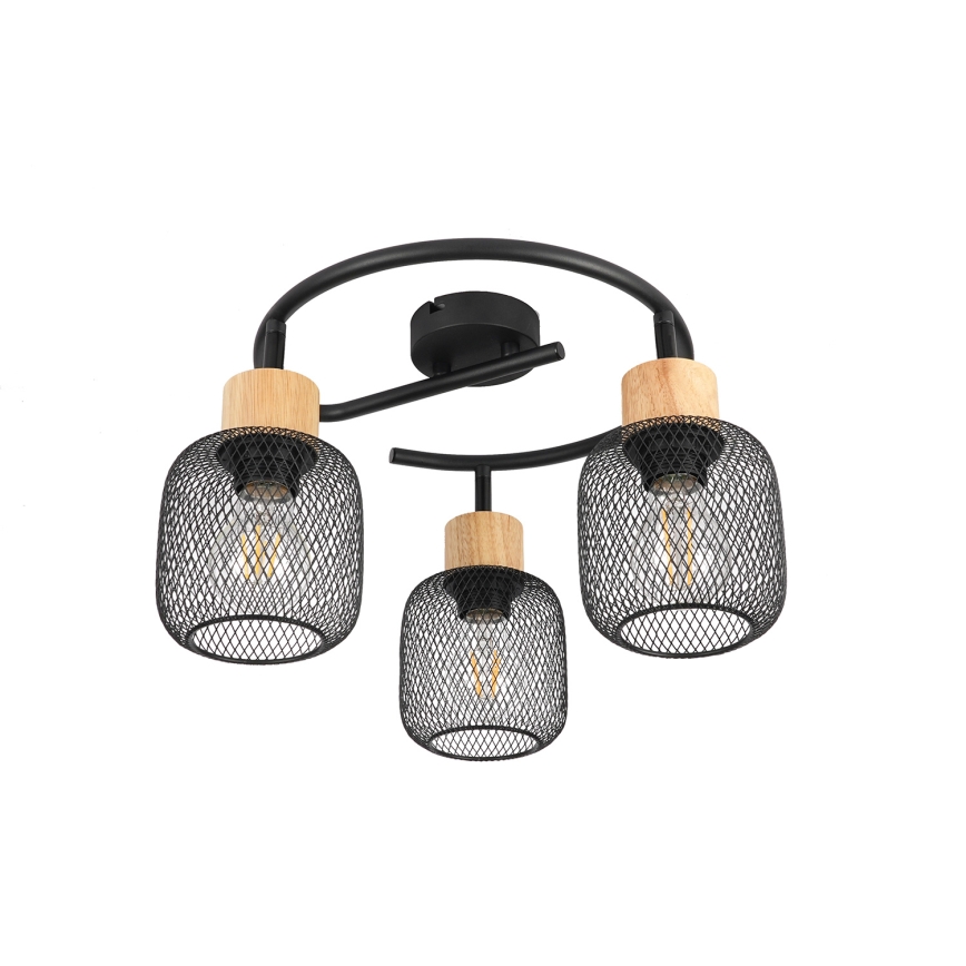 Brilagi - Bodové svítidlo BASKLITE 3xE27/15W/230V kaučukovník/černá