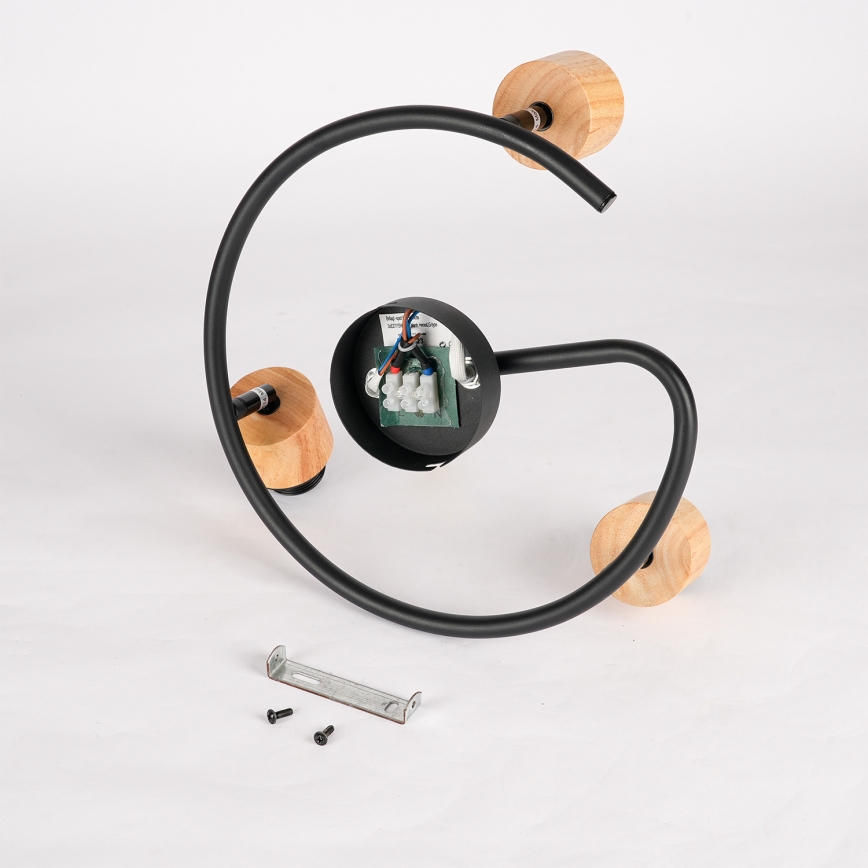 Brilagi - Bodové svítidlo BASKLITE 3xE27/15W/230V kaučukovník/černá