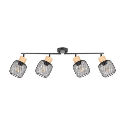 Brilagi - Bodové svítidlo BASKLITE 4xE27/15W/230V kaučukovník/černá