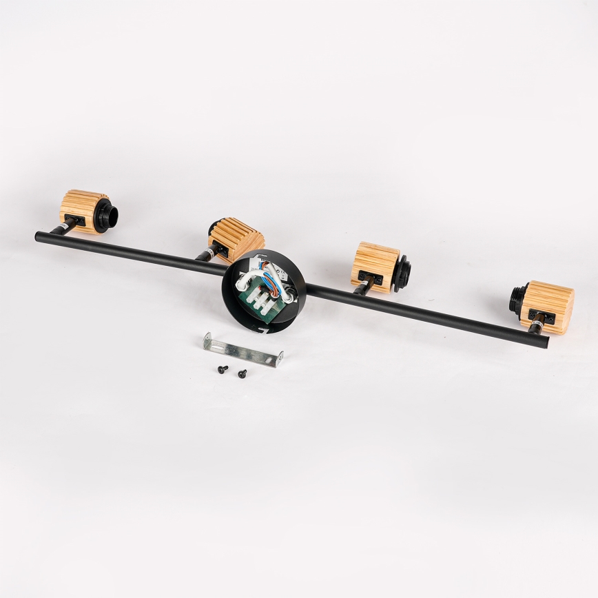 Brilagi - Bodové svítidlo BASKLITE 4xE27/15W/230V kaučukovník/černá