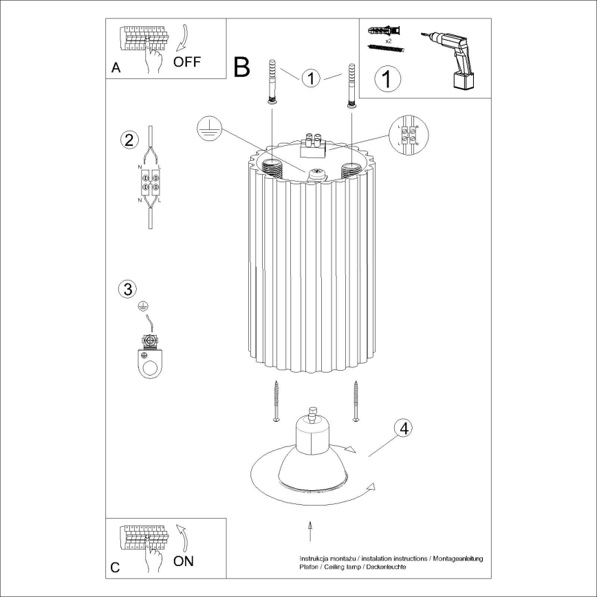 Brilagi - Bodové svítidlo CRESTO 1xGU10/10W/230V 10 cm černá