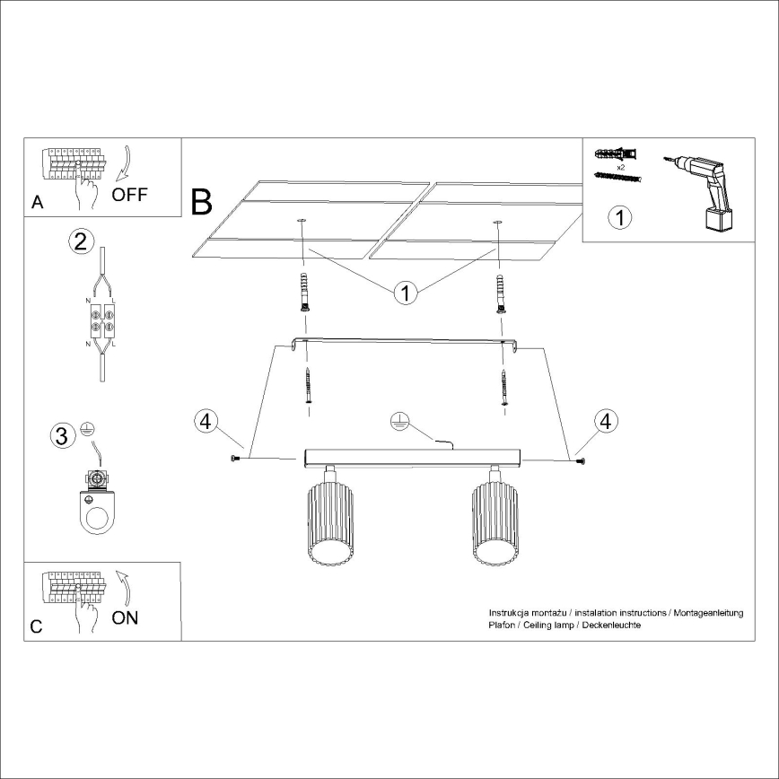 Brilagi - Bodové svítidlo CRESTO 2xGU10/10W/230V černá