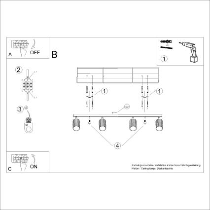 Brilagi - Bodové svítidlo CRESTO 4xGU10/10W/230V zlatá