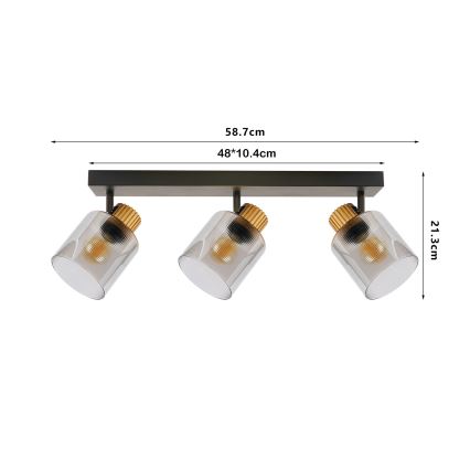 Brilagi - Bodové svítidlo HYGGE 2xE14/15W/230V černá/kouřová