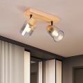 BRILAGI - Bodové svítidlo HYGGE 2xE14/15W/230V dřevo/kouřová