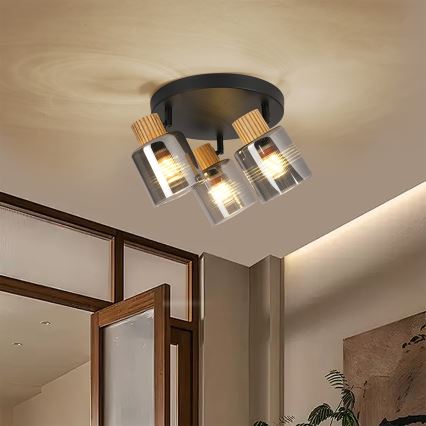 Brilagi - Bodové svítidlo HYGGE 3xE14/15W/230V černá/kouřová