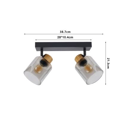 Brilagi - Bodové svítidlo HYGGE 3xE14/15W/230V černá/kouřová