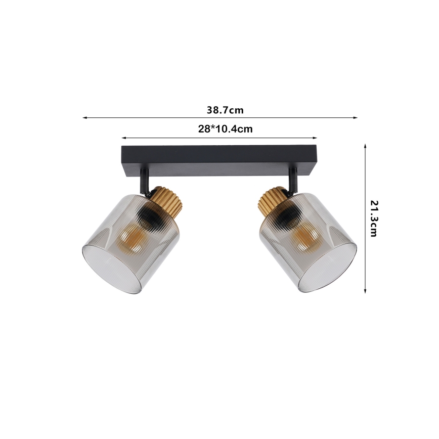 Brilagi - Bodové svítidlo HYGGE 3xE14/15W/230V černá/kouřová