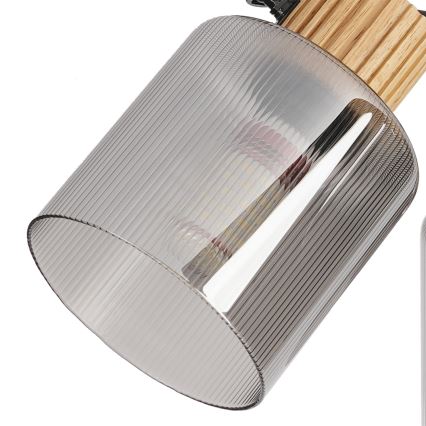 Brilagi - Bodové svítidlo HYGGE 3xE14/15W/230V dřevo/kouřová
