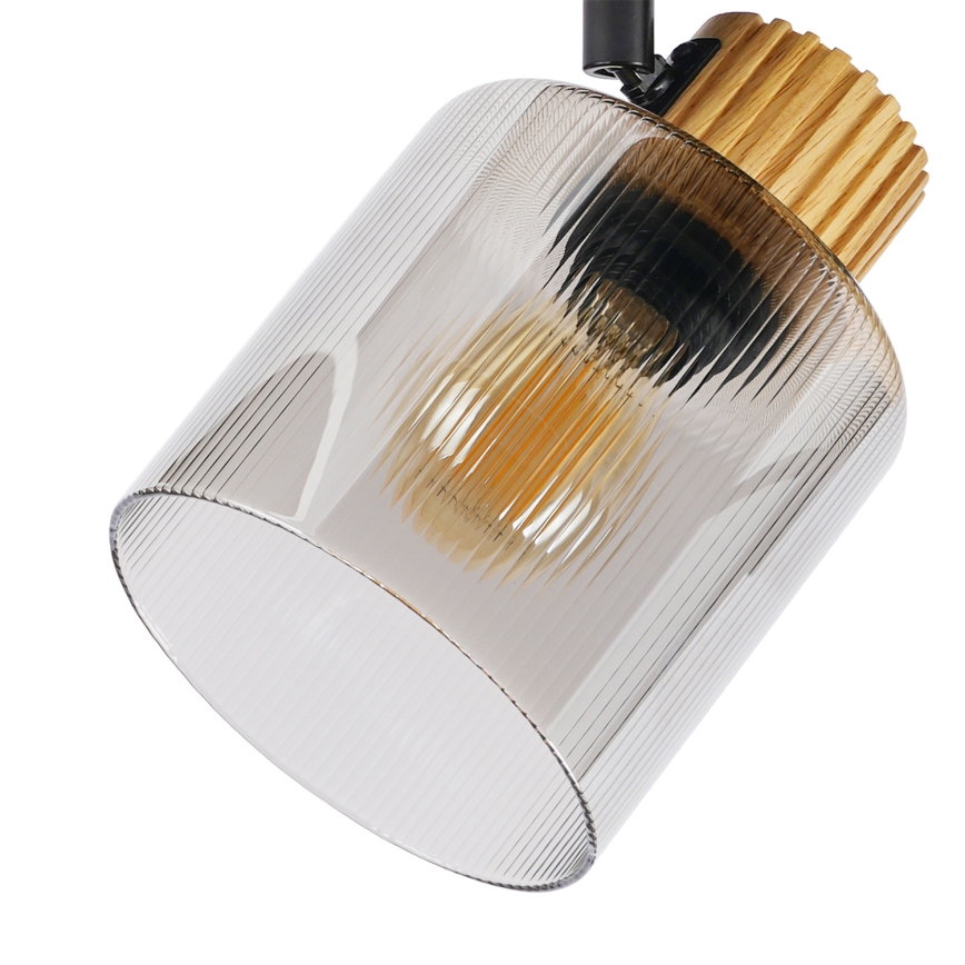 Brilagi - Bodové svítidlo HYGGE 3xE14/15W/230V dřevo/kouřová