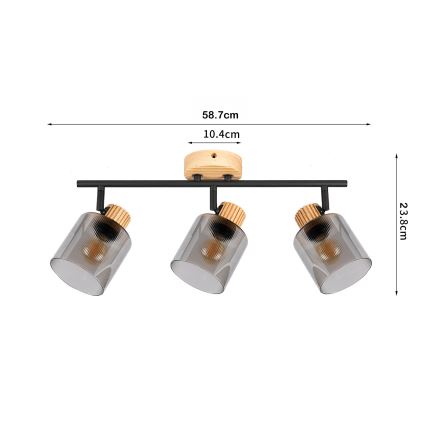 Brilagi - Bodové svítidlo HYGGE 3xE14/15W/230V kaučukovník/kouřová