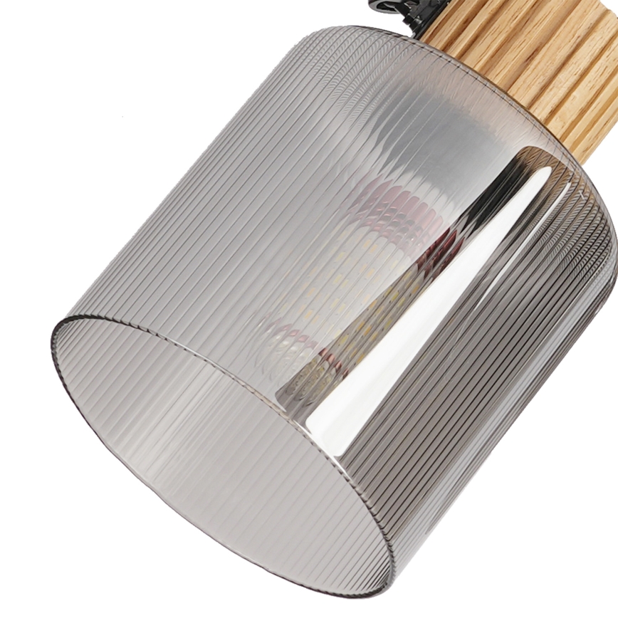 Brilagi - Bodové svítidlo HYGGE 4xE14/15W/230V dřevo/kouřová