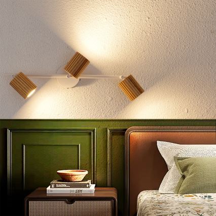 Brilagi - Bodové svítidlo MODERN WOOD 3xGU10/8W/230V dřevo/bílá