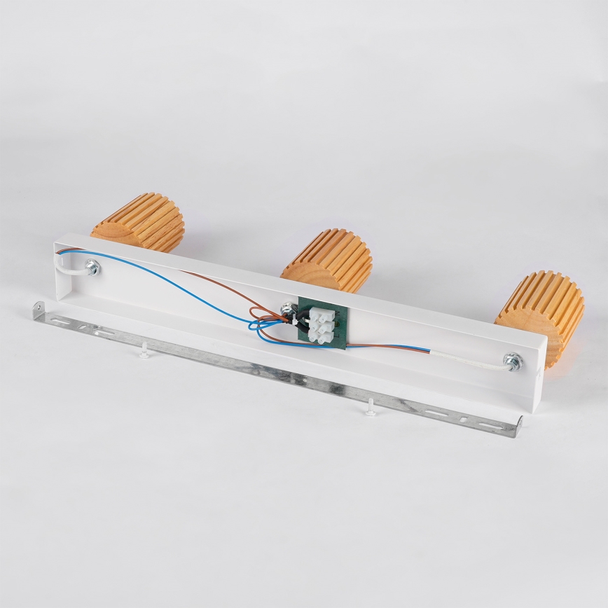 Brilagi - Bodové svítidlo MODERN WOOD 3xGU10/8W/230V kaučukovník/bílá
