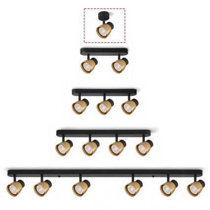 Brilagi - Bodové svítidlo NUGGET 1xGU10/30W/230V černá/zlatá