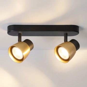 Brilagi - Bodové svítidlo NUGGET 2xGU10/30W/230V černá/zlatá