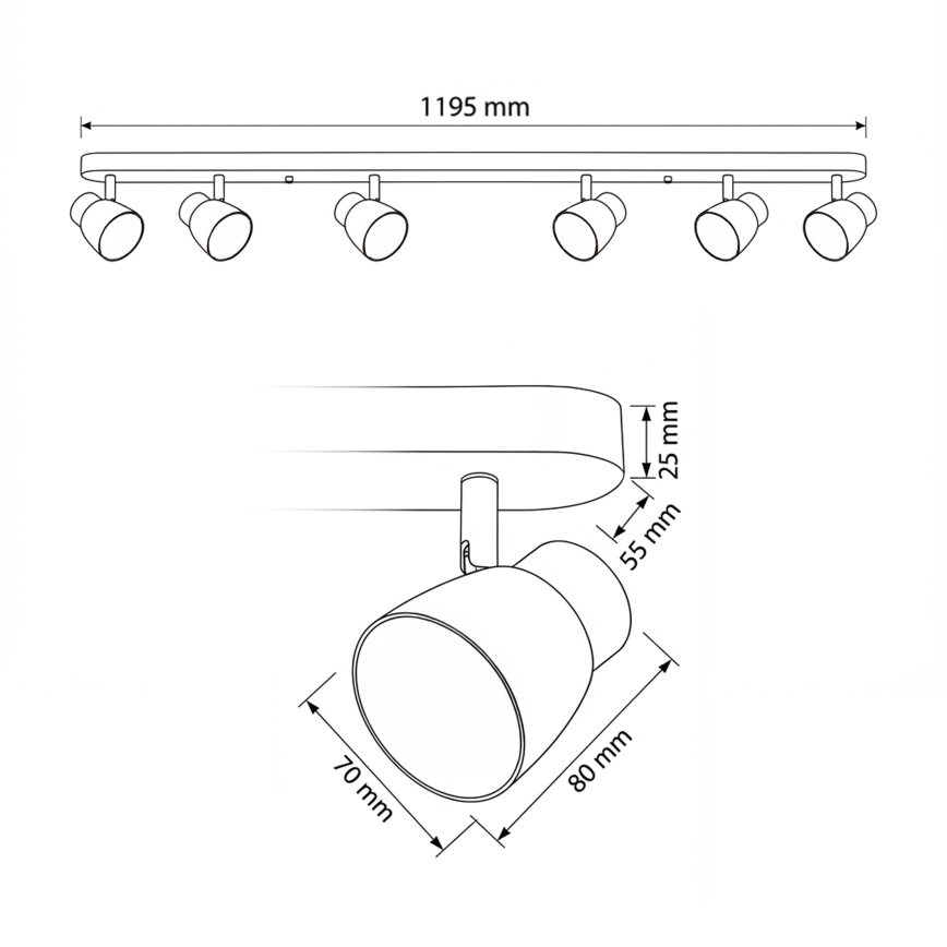 Brilagi - Bodové svítidlo NUGGET 6xGU10/30W/230V černá/zlatá
