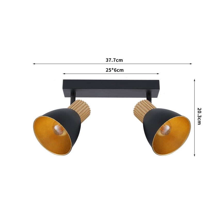 Brilagi - Bodové svítidlo ODENSE 2xE14/10W/230V dřevo/černá